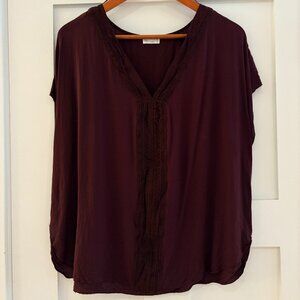 Gentle Fawn Top - Burgundy -  Large